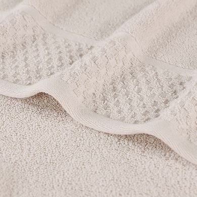 SUPERIOR 3-Piece Lodie Cotton Solid Plush Absorbent Two-Toned Towel Set