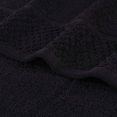 SUPERIOR Modern Cotton 3-Piece Mid-Weight Solid Bathroom Towel Set with Textured Border