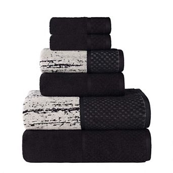 SUPERIOR 6 pc Lodie Cotton Plush Absorbent Jacquard Towel Set