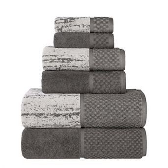 SUPERIOR 6 pc Lodie Cotton Plush Absorbent Jacquard Towel Set