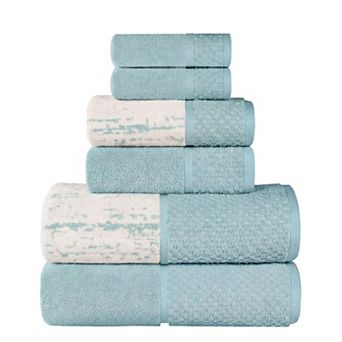 SUPERIOR Modern Cotton 6 pc Mid-Weight Solid and Patterned Mix Towel Set
