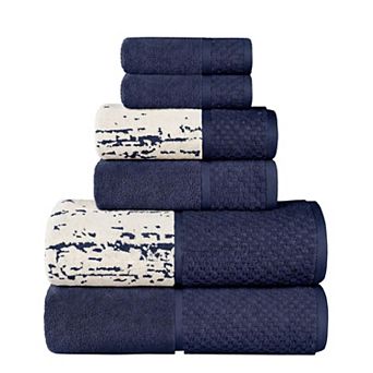 SUPERIOR Modern Cotton 6 pc Mid-Weight Solid and Patterned Mix Towel Set
