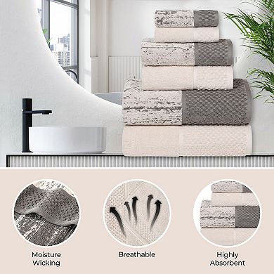 SUPERIOR 8-pc. Lodie Cotton Plush Absorbent Jacquard Towel Set