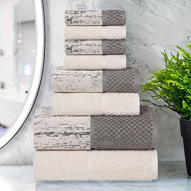 SUPERIOR 8-pc. Lodie Cotton Plush Absorbent Jacquard Towel Set