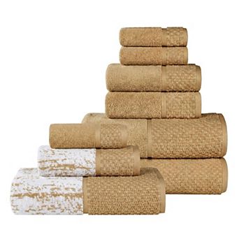 SUPERIOR 9 pc Lodie Cotton Plush Absorbent Bath Towel Set