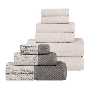 SUPERIOR 9 pc Lodie Cotton Plush Absorbent Bath Towel Set