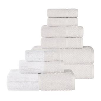 SUPERIOR 9 pc Lodie Cotton Plush Absorbent Bath Towel Set