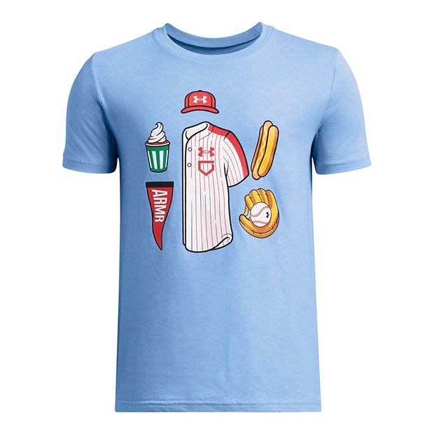 Boys 8 20 Under Armour Baseball Illustrated Short Sleeve Tee