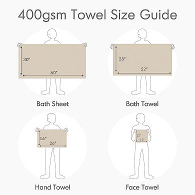 510 Design 400GSM Essential Bundle Quick Dry Cotton 6PC Towel Set