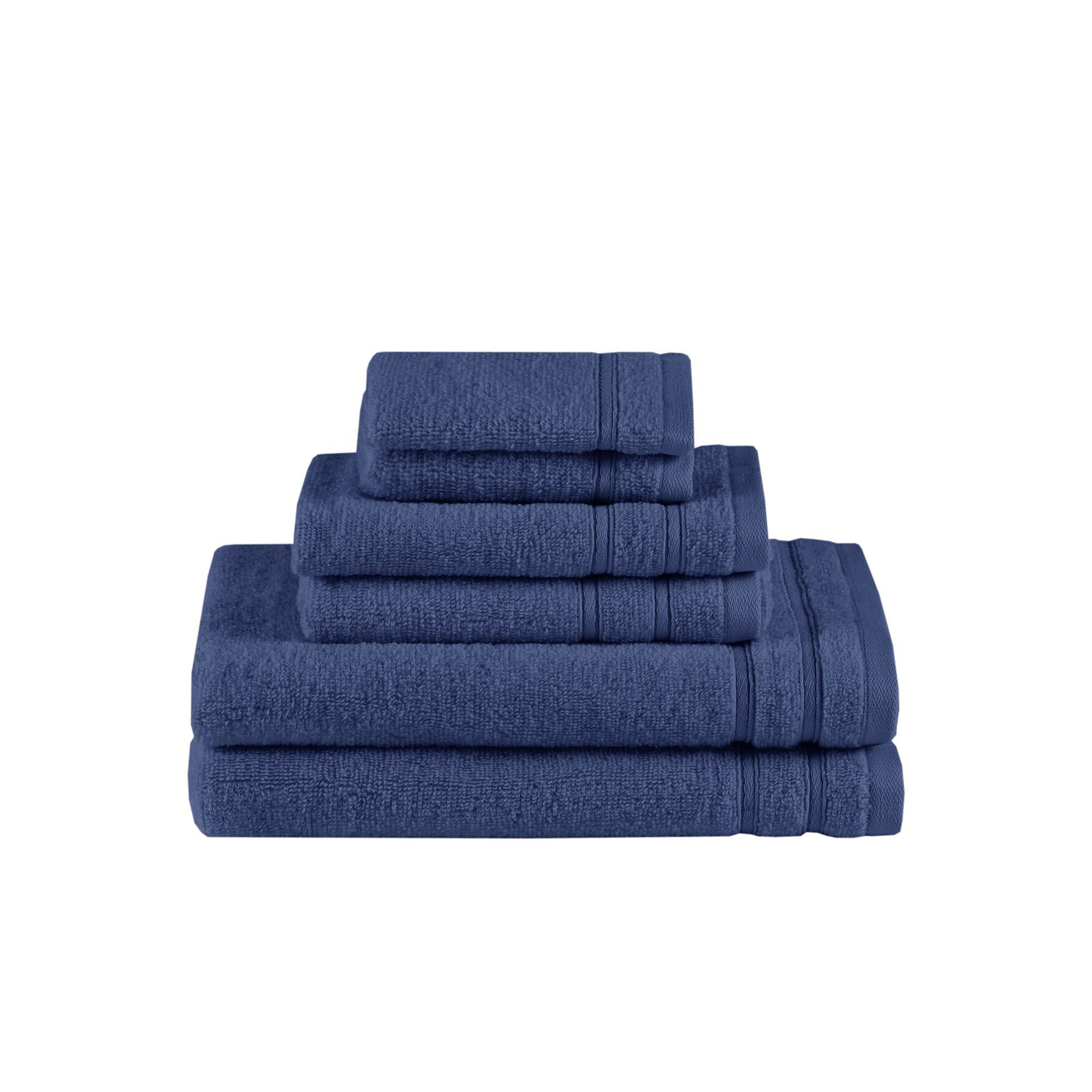 510 Design 400GSM Essential Bundle Quick Dry Cotton 6PC Towel Set, Blue