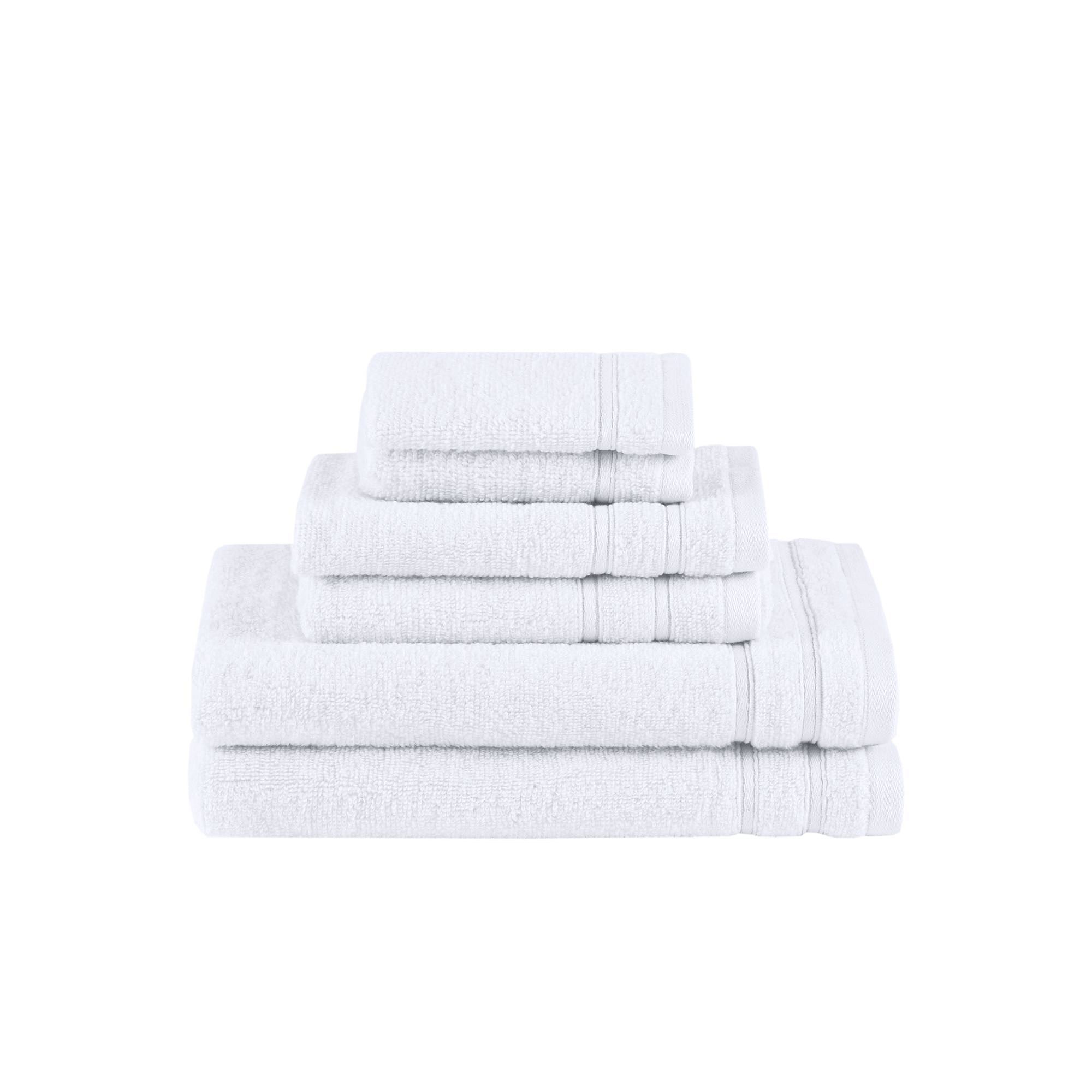 510 Design 400GSM Essential Bundle Quick Dry Cotton 6PC Towel Set, White