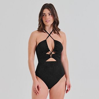 Women's Freshwater Keyhole Bandeau One-Piece Swimsuit