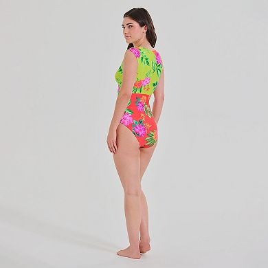 Women's Freshwater Cap Sleeve Cutout One-Piece Swimsuit