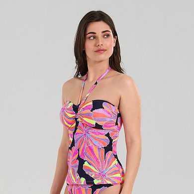 Women's Freshwater Shirred Halter Bandeau Tankini Top