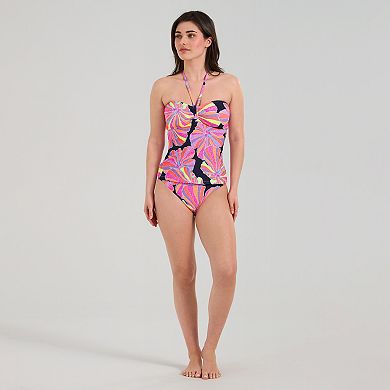 Women's Freshwater Shirred Halter Bandeau Tankini Top