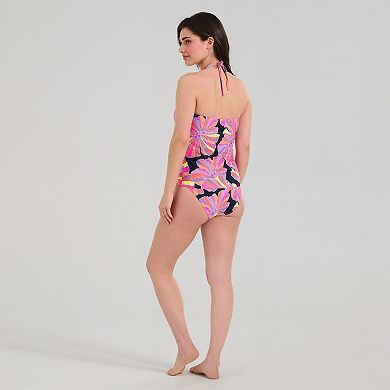 Women's Freshwater Shirred Halter Bandeau Tankini Top