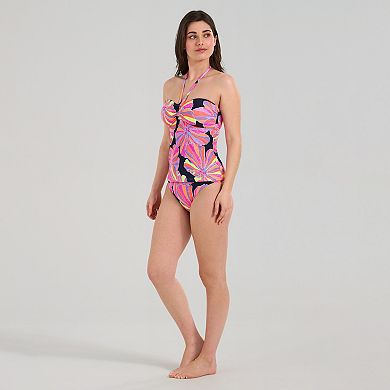 Women's Freshwater Shirred Halter Bandeau Tankini Top
