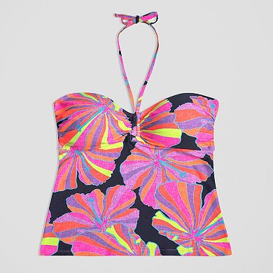Women's Freshwater Shirred Halter Bandeau Tankini Top