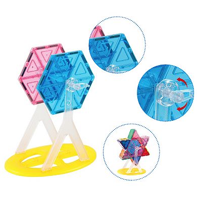 PicassoTiles 9 PC Ferris Wheel Accessory Kit, Magnetic Building Blocks for Kids, Magnet for Kids 3+