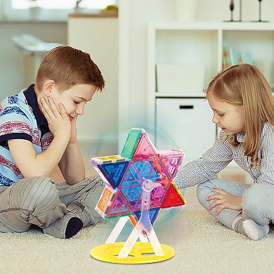 PicassoTiles 9 PC Ferris Wheel Accessory Kit, Magnetic Building Blocks for Kids, Magnet for Kids 3+