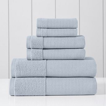 Modern Threads 6 pc Waffle Rib Reversible Bath Towel Set