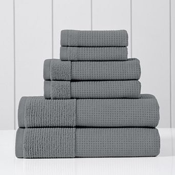 Modern Threads 6 pc Waffle Rib Reversible Bath Towel Set