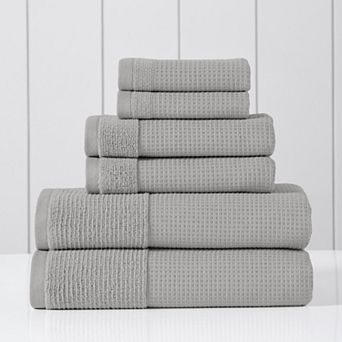 Modern Threads 6 pc Waffle Rib Reversible Bath Towel Set