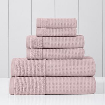 Modern Threads 6 pc Waffle Rib Reversible Bath Towel Set