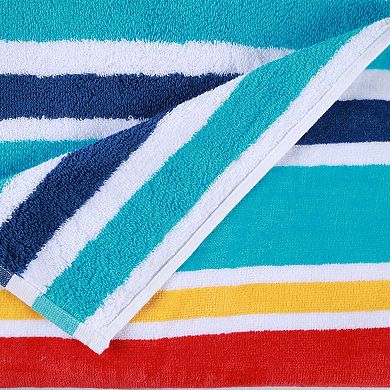 SUPERIOR Oceana Striped Oversized Lightweight Cotton Beach Towel
