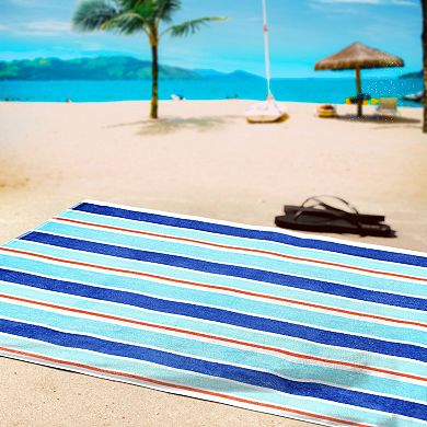 SUPERIOR Ocean Striped Oversized Lightweight Cotton Beach Towel