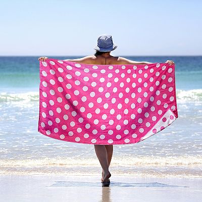 SUPERIOR Cotton Polka Dots Oversized Lightweight Beach Towel