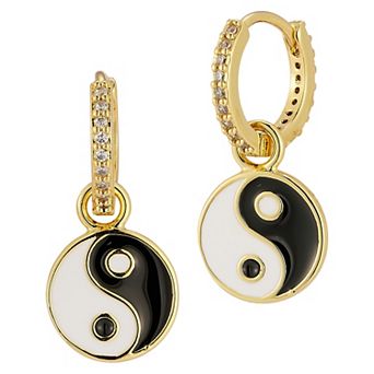 WINX 18k Gold Plated Cubic Zirconia Yin Yang Earrings