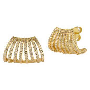 WINX 18k Gold Plated Cubic Zirconia Fancy Cage Earrings