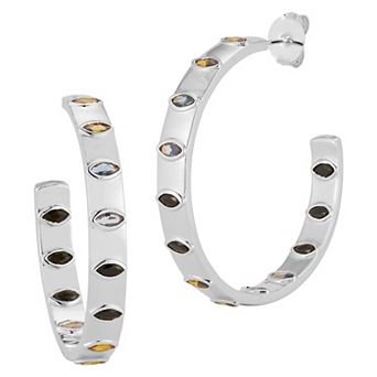 WINX 18k Gold Plated Cubic Zirconia Ombre Hoop Earrings