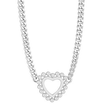 WINX 18k Gold Plated Freshwater Cultured Pearl Heart Necklace
