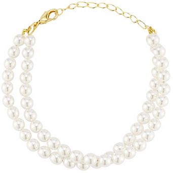 WINX 18k Gold Plated D/L Freshwater Cultured Pearl Bracelet