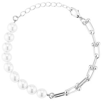 WINX 18k Gold Plated Stirrup Freshwater Cultured Pearl Bracelet