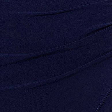 Women's BA Nites Long Ity Asymmetrical Neck Cap Sleeve Dress