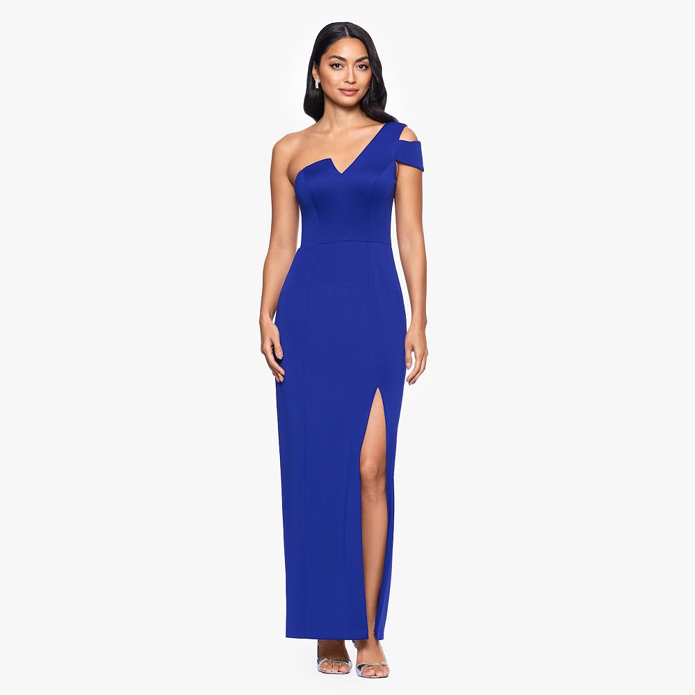ba nites off the shoulder dress Women's BA Nites Velvet Off-The-Shoulder Sequin Dress