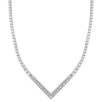 WINX 18k Gold Plated Cubic Zirconia Square V Necklace