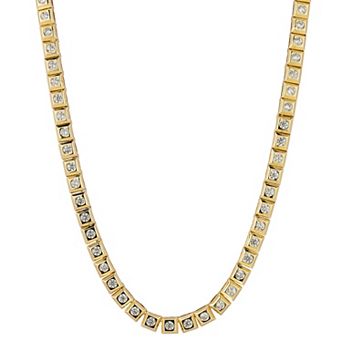 WINX 18k Gold Plated Cubic Zirconia Square Tennis Necklace