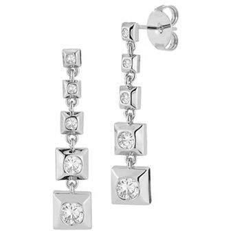 WINX 18k Gold Plated Cubic Zirconia Graduating Square Drop Earrings