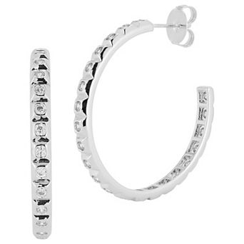 WINX 18k Gold Plated Cubic Zirconia Square Hoop Earrings