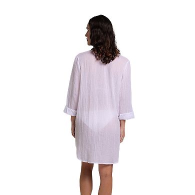 Women's Portocruz Oversized Button-Front Shirt Swim Cover Up