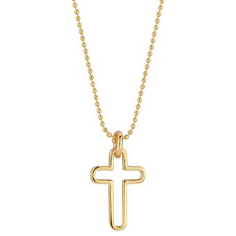 WINX 18k Gold Plated Dainty Open Cross Necklace
