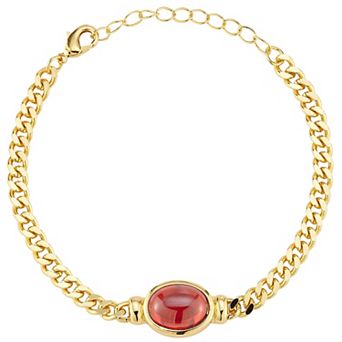 WINX 18k Gold Plated Cubic Zirconia Curb Chain Bracelet