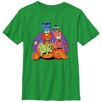 Boys 8-20 PJ Masks Catboy Owlette Gekko With Jack O Lanterns Graphic Tee