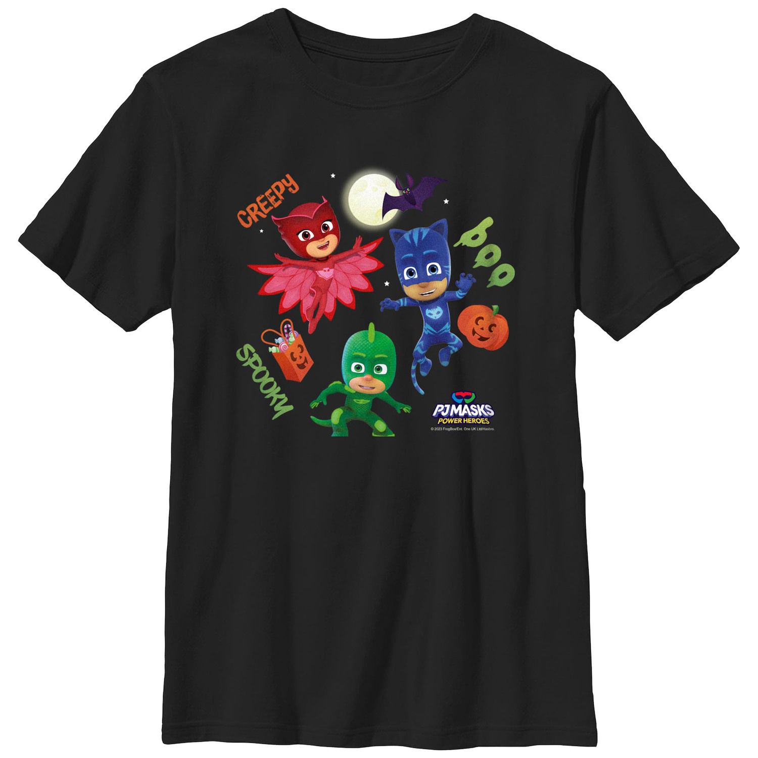 PJ Masks Jungen T-Shirt – Mit Gummidruck, Rundhals, 100% Baumwolle, Für Kleine Superhelden