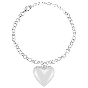 WINX Silver Tone Bold Heart Bracelet