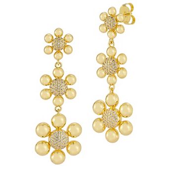 WINX 18k Gold Plated Cubic Zirconia Grad Flower Earrings